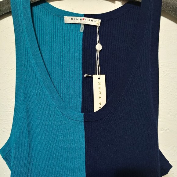 Trina Turk Racerback Ribbed Stretch Tank Top Idyllwild Tank Racerback Size XXL - Picture 3 of 6